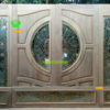 ประตูกระจกนิรภัยไม้สัก ประตูบ้านไม้สัก BBB08.3 89.5-212 ,40-212 ไม้เก่า