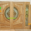 ประตูกระจกนิรภัยไม้สัก ประตูบ้านไม้สัก BBB17.11 90-200 ,40-200 B+