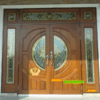 ประตูกระจกนิรภัยไม้สัก ประตูบ้านไม้สัก BBB25.1
