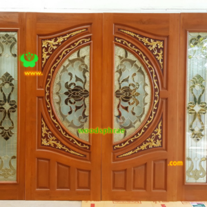 ประตูกระจกนิรภัยไม้สัก ประตูบ้านไม้สัก BBB30.10 80-200 ,40-200 B+ C1