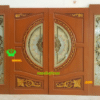 ประตูกระจกนิรภัยไม้สัก ประตูบ้านไม้สัก BBB31.15 90-200 ,80-207 B+ C1
