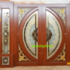 ประตูกระจกนิรภัยไม้สัก ประตูบ้านไม้สัก BBB36.6 90-200 ,80-207 A C3