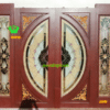 ประตูกระจกนิรภัยไม้สัก ประตูบ้านไม้สัก BBB36.8 80-200 , 70-208 B+ C3