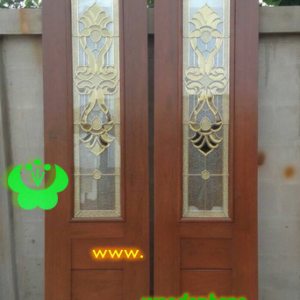 ประตูไม้สักบานเฟี้ยม A11