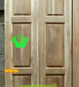 ประตูไม้สักบานเฟี้ยม A14