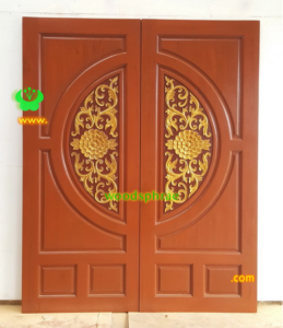 ประตูบานคู่ไม้สัก ประตูบ้านไม้สัก BB102.2 80-200  B+ C2