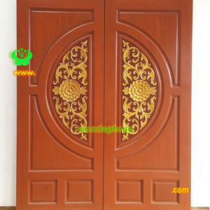 ประตูบานคู่ไม้สัก ประตูบ้านไม้สัก BB102.2 80-200 B+ C2