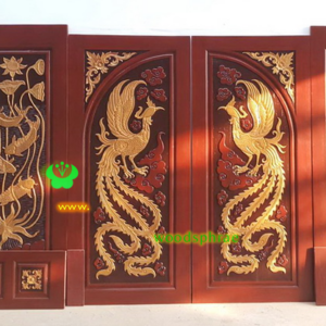 ประตูบานคู่ไม้สัก ประตูบ้านไม้สัก BB104.1 90-200 , 80-207 ,171-40(80-40) B+ C4