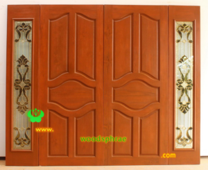ประตูบานคู่ไม้สัก ประตูบ้านไม้สัก BB107.1 80-200 ,40-200 B+ C1