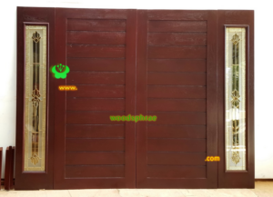 ประตูบานคู่ไม้สัก ประตูบ้านไม้สัก BB113.2 90-200, 40-200 ไม้เก่า C4