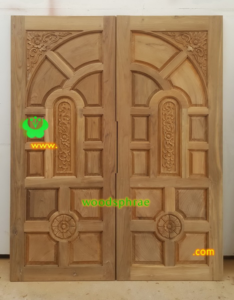 ประตูบานคู่ไม้สัก ประตูบ้านไม้สัก BB118.1  80-200  สักเก่า