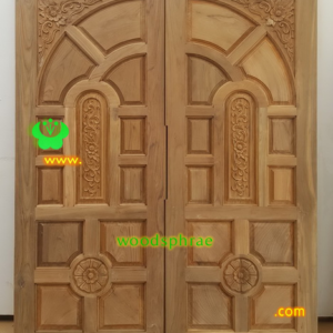 ประตูบานคู่ไม้สัก ประตูบ้านไม้สัก BB118.1 80-200 สักเก่า
