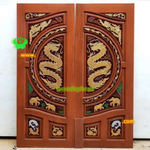 ประตูบานคู่ไม้สัก ประตูบ้านไม้สัก BB119.3 80-200 B+ C2