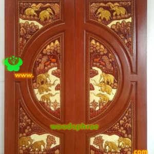 ประตูบานคู่ไม้สัก ประตูบ้านไม้สัก BB121.1 80-212 B+ C2