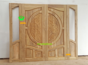 ประตูบานคู่ไม้สัก ประตูบ้านไม้สัก BB122.1   80-200 , 40-200  B+