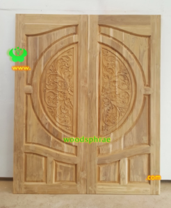 ประตูบานคู่ไม้สัก ประตูบ้านไม้สัก BB122.2   80-200   B+