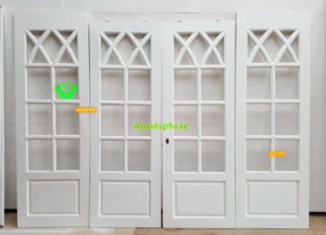 ประตูบานคู่ไม้สัก ประตูบ้านไม้สัก BB123.1 70-200 , 70-208 B+ C5