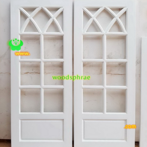 ประตูบานคู่ไม้สัก ประตูบ้านไม้สัก BB123.3 80-200 B+ C5