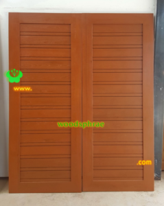 ประตูบานคู่ไม้สัก ประตูบ้านไม้สัก BB126.1 80-200 ไม้เก่า C1