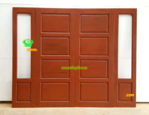 ประตูบานคู่ไม้สัก ประตูบ้านไม้สัก BB127.3 80-200 ,44-200 ไม้เก่า C2