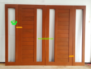 ประตูบานคู่ไม้สัก ประตูบ้านไม้สัก BB129.1 90-200 ,40-200 B+ C1