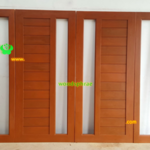 ประตูบานคู่ไม้สัก ประตูบ้านไม้สัก BB129.1 90-200 ,40-200 B+ C1