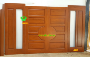 ประตูบานคู่ไม้สัก ประตูบ้านไม้สัก BB135.2 90-200 ,80-208 B C1