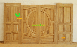 ประตูบานคู่ไม้สัก ประตูบ้านไม้สัก BB145.1 90-200 ,84-208 B+