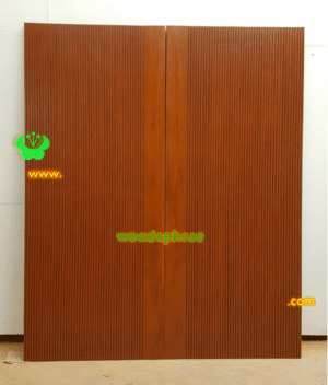 ประตูบานคู่ไม้สัก ประตูบ้านไม้สัก BB153.1 89-215.5 B+ C1 (ไม้ซี่เเปะ โชว์ขาเดียว)