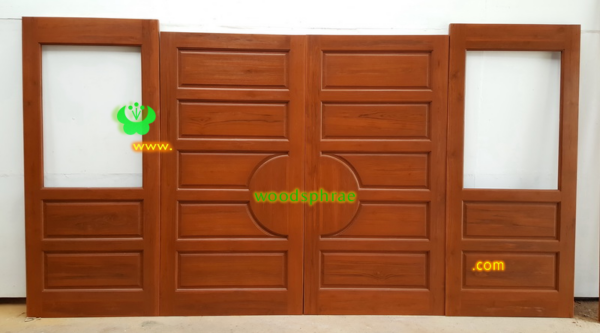 ประตูบานคู่ไม้สัก ประตูบ้านไม้สัก BB156.1 100-200 , 90-208 B+ C1