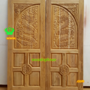 ประตูบานคู่ไม้สัก ประตูบ้านไม้สัก BB160.1 80-200 B+
