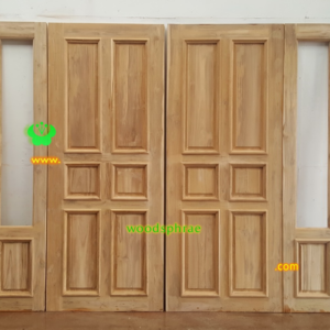 ประตูบานคู่ไม้สัก ประตูบ้านไม้สัก BB161.1 80-200 ,40-200 B+ (คิ้วนอก)