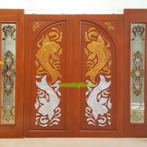 ประตูบานคู่ไม้สัก ประตูบ้านไม้สัก BB170.1 80-200,70-208 B+ C1