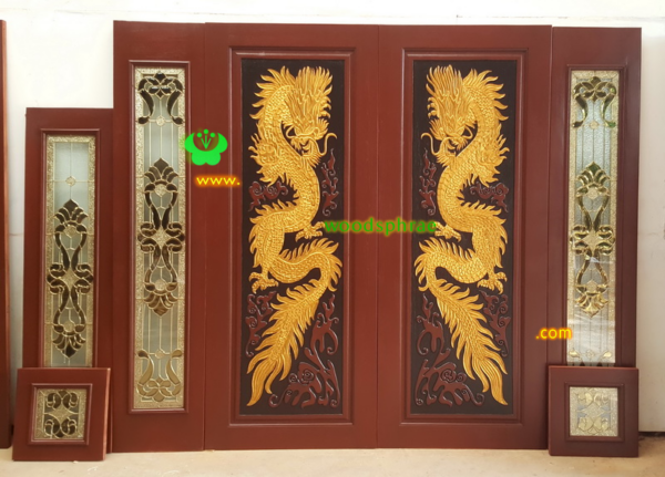 ประตูบานคู่ไม้สัก ประตูบ้านไม้สัก BB183.1 80-200 ,40-200,160-40(40-40) B+ C3