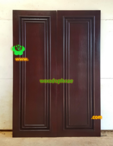 ประตูบานคู่ไม้สัก ประตูบ้านไม้สัก BB188.1 75-220 B+C4 (คิ้วนอก3อัน)