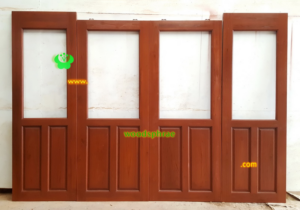 ประตูบานคู่ไม้สัก ประตูบ้านไม้สัก BB195.1 80-200,70-208 B+ C2
