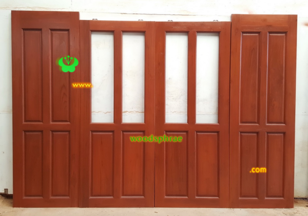 ประตูบานคู่ไม้สัก ประตูบ้านไม้สัก BB196.1 80-200,70-208 B+ C2