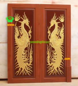 ประตูบานคู่ไม้สัก ประตูบ้านไม้สัก BB202.1 80-200 B+ C1
