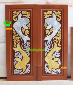 ประตูบานคู่ไม้สัก ประตูบ้านไม้สัก BB203.1 80-200 B+ C1