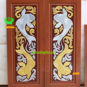 ประตูบานคู่ไม้สัก ประตูบ้านไม้สัก BB203.1 80-200 B+ C1