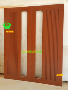 ประตูบานคู่ไม้สัก ประตูบ้านไม้สัก BB205.2 80-200 B+ C2