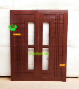 ประตูบานคู่ไม้สัก ประตูบ้านไม้สัก BB206.1 80-205 B+ C3