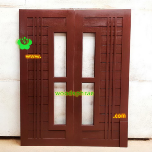 ประตูบานคู่ไม้สัก ประตูบ้านไม้สัก BB206.1 80-205 B+ C3