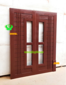 ประตูบานคู่ไม้สัก ประตูบ้านไม้สัก BB206.2 80-205 B+ C3
