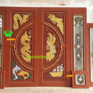 ประตูบานคู่ไม้สัก ประตูบ้านไม้สัก BB218.1 80-200 ,40-200 ,160-40(40-40) B+ C2