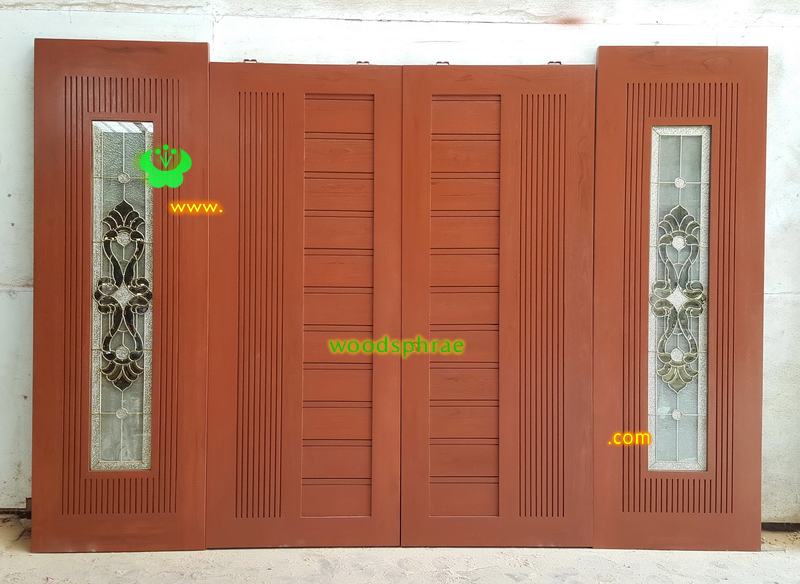 ประตูบานคู่ไม้สัก ประตูบ้านไม้สัก BB219.1 75.75-190,65.75-198 B+คัด C2