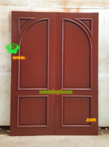 ประตูบานคู่ไม้สัก ประตูบ้านไม้สัก BB224.1 70-200 B+ C3 คิ้วนอก