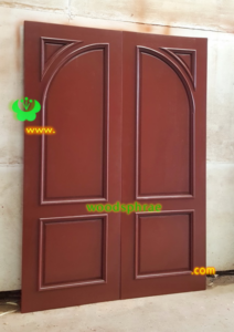 ประตูบานคู่ไม้สัก ประตูบ้านไม้สัก BB224.2 70-200 B+ C3 คิ้วนอก