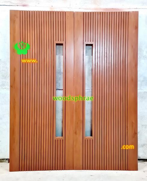 ประตูบานคู่ไม้สัก ประตูบ้านไม้สัก BB231.1 80-200 B+ C1