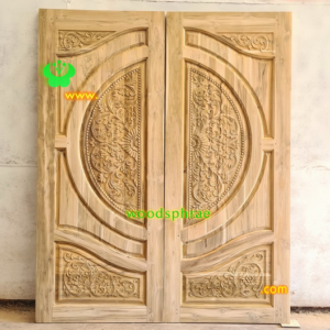 ประตูบานคู่ไม้สัก ประตูบ้านไม้สัก BB235.1 80-200 B+